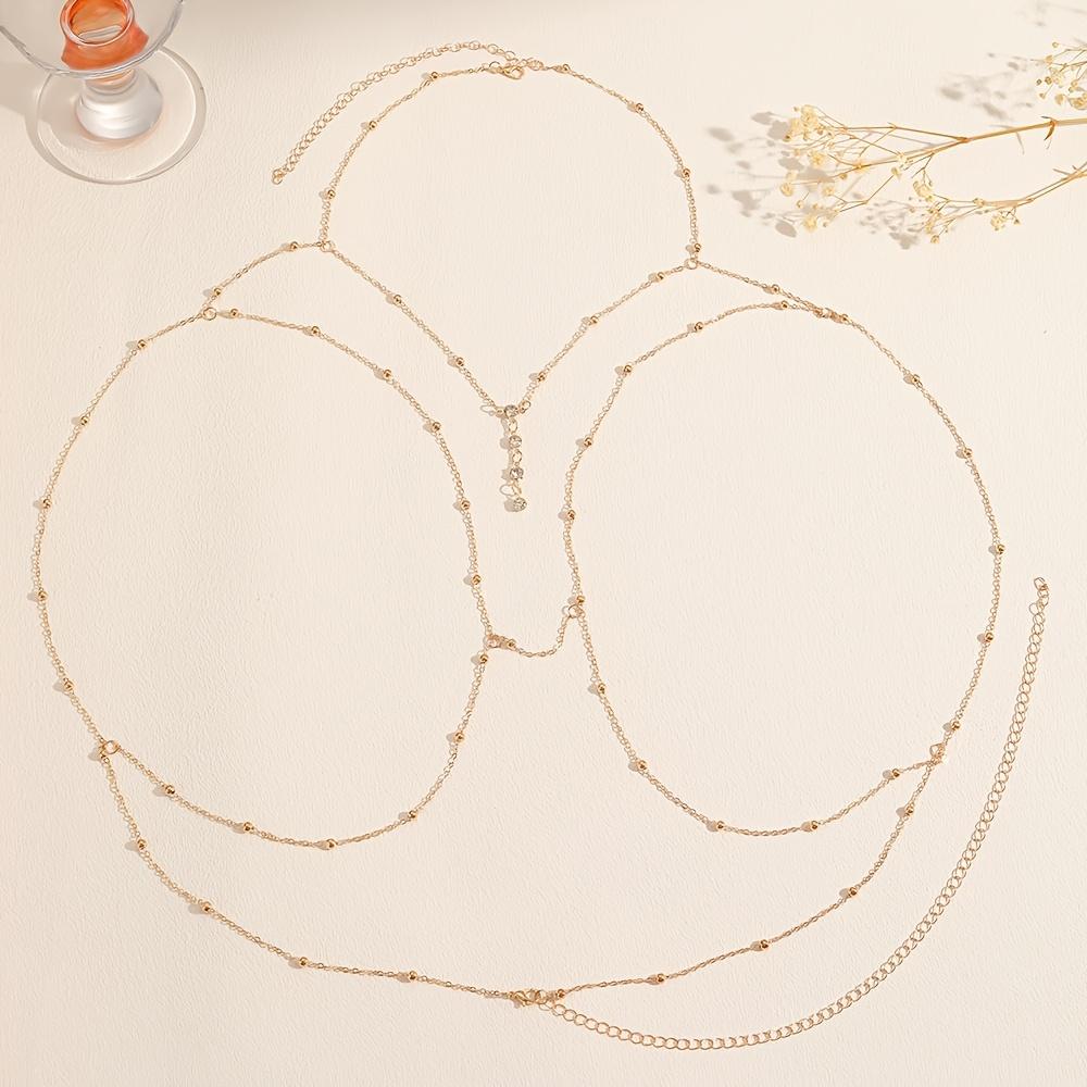 1 piece women's body chain necklace - exquisite thin chain layered jewelry, sparkling chain design, elegant party necklace, ideal Valentine's Day gift, suitable for daily wear and special occasions, versatile accessory for all seasons