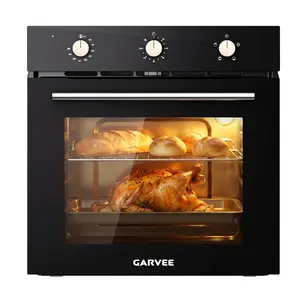 24 Inch Single Wall Oven, 2.5 Cu.ft Built-In Electric Oven with 4 Cooking Functions, 2000W, Mechanical Knob Control, Low-e Glass Door, Cooling Fan, Easy Clean Enamel Interior, White