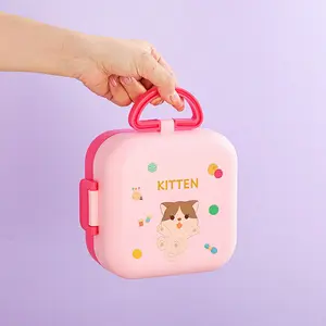 Cartoon Elementary School Lunch Box, Microwave Safe, Includes Cutlery, Convenient Bento Box for Kids, Perfect for Daily Use