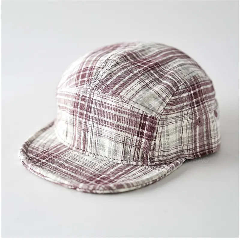 New Korean-style plaid flat-brim soft-top baseball cap, super stylish and trendy