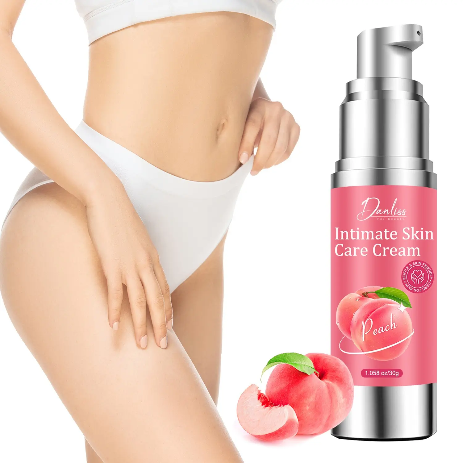 Peach Essence Intimate Care Cream, Natural Plant Extracts, Nourishing Body Care, Moisturizing, Improves Dryness, Gentle Hydration, Ph Balance, Daily Body Care, 30g