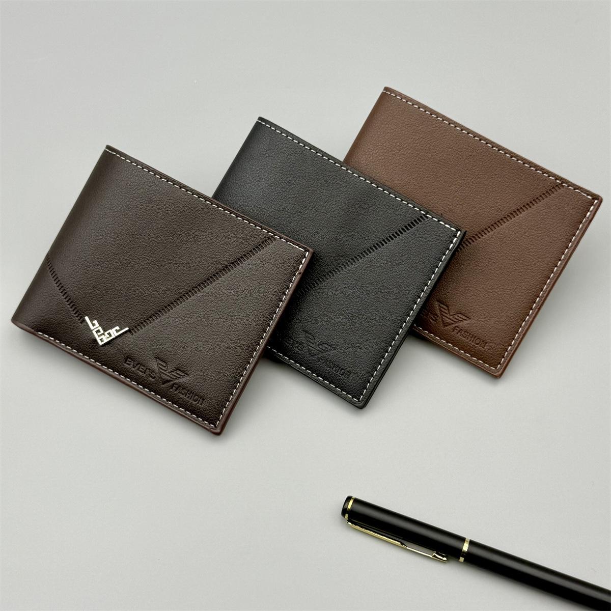 New wallet, short men's bag, high-end, simple style, multiple card slots, large capacity, business and leisure