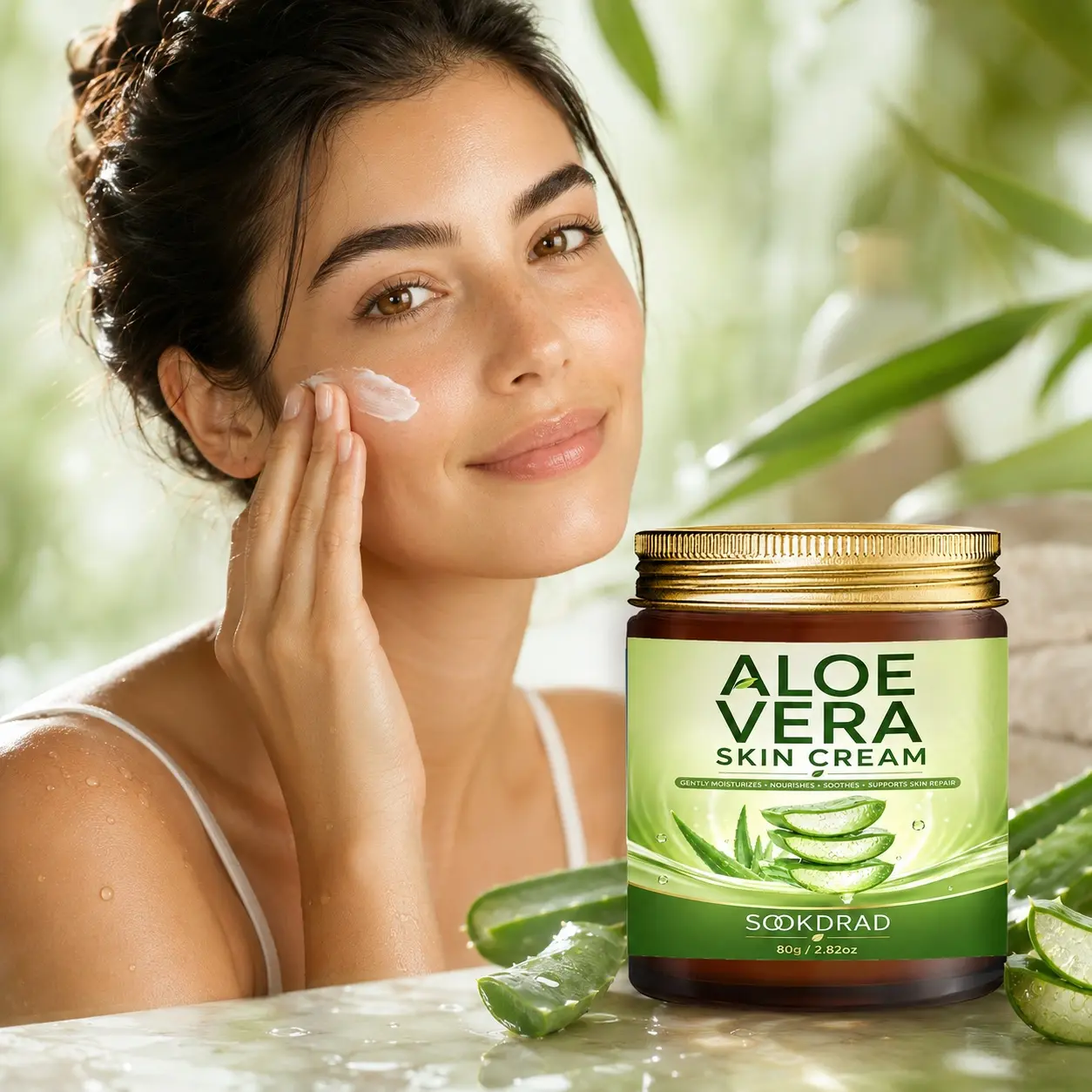 Aloe Vera Skin Cream, gentle moisturizing, nourishing, soothing, skin repair support, all skin types, 80g, Cream Moisturizer