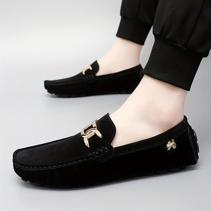 [Microfiber Fashion Loafers] Non-Slip Durable Microfiber Synthetic Upper Fashion Loafers| Rubber Sole, Casual Slip-On Shoes for Men and Women - Solid Color, All-Season Wear