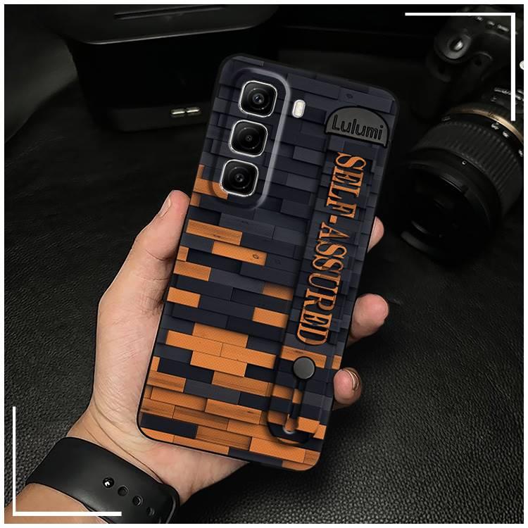 Dirt-resistant Back Cover Phone Case For infinix Hot50 Pro/X6881 Shockproof commerce Plain color masculine Anti-dust geometry Fashion Design simple Phone Holder Waterproof Durable
