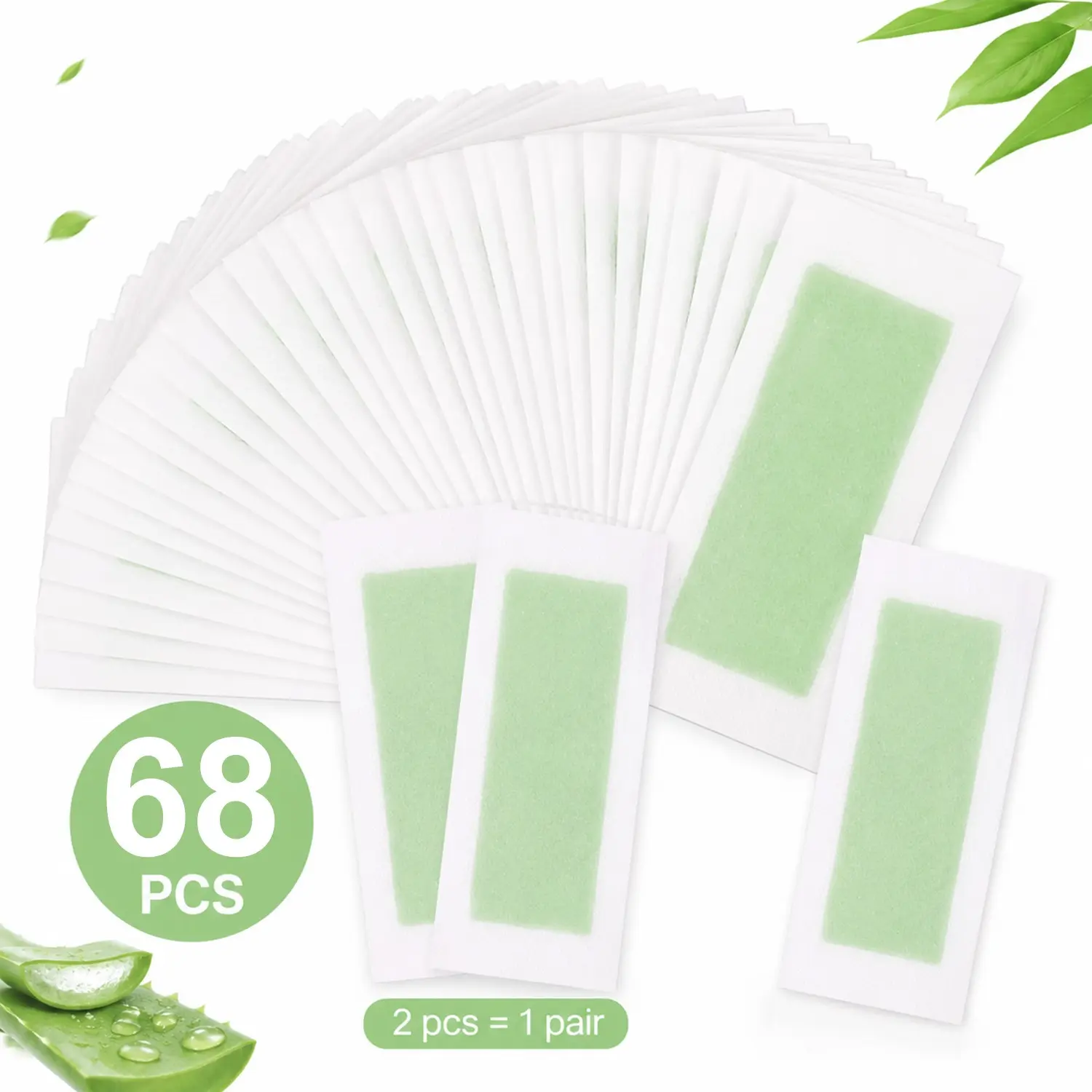 Sumax 68pcs Facial Hair Removal Wax Paper Set, Quick and Gentle Hair Removal for Face, Upper Lip, Arms, Legs, Non-Irritating
