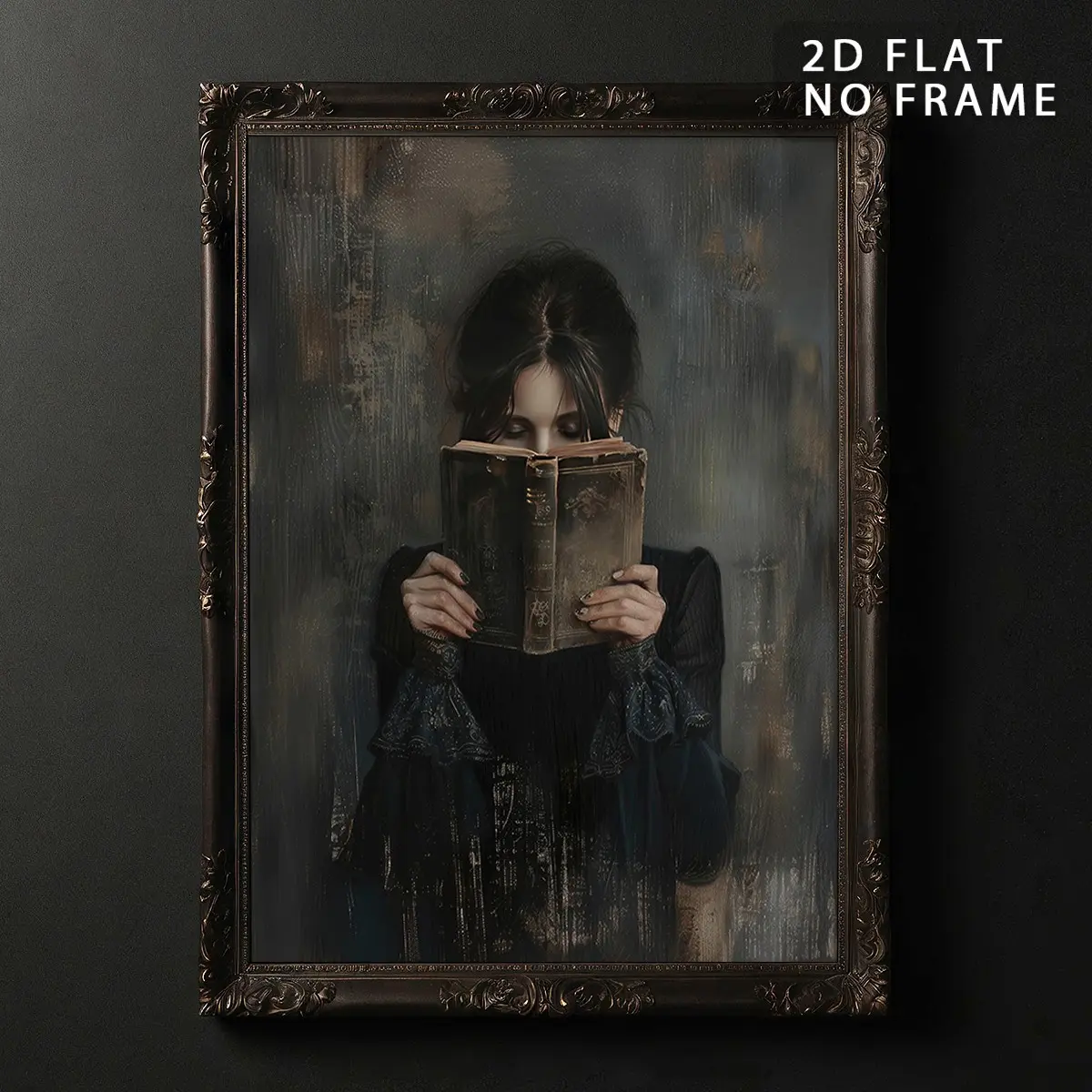 Vintage Victorian Woman Reading Bookish Canvas Posters, 1 Count Dark Academia Decor, Aesthetic Room Decor, Vintage Wall Art, Wall Picture for Living Room, Hallway, Bedroom, Decorative Artwork