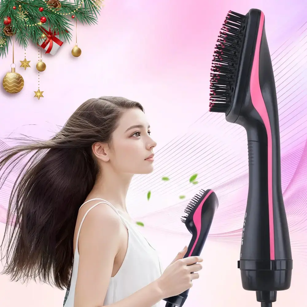 Comfortable Comb Design Multifunctional Hair Dryer, Two-In-One Brush and Straightener, Negative Ion Hairbrush, Fast Drying Tool