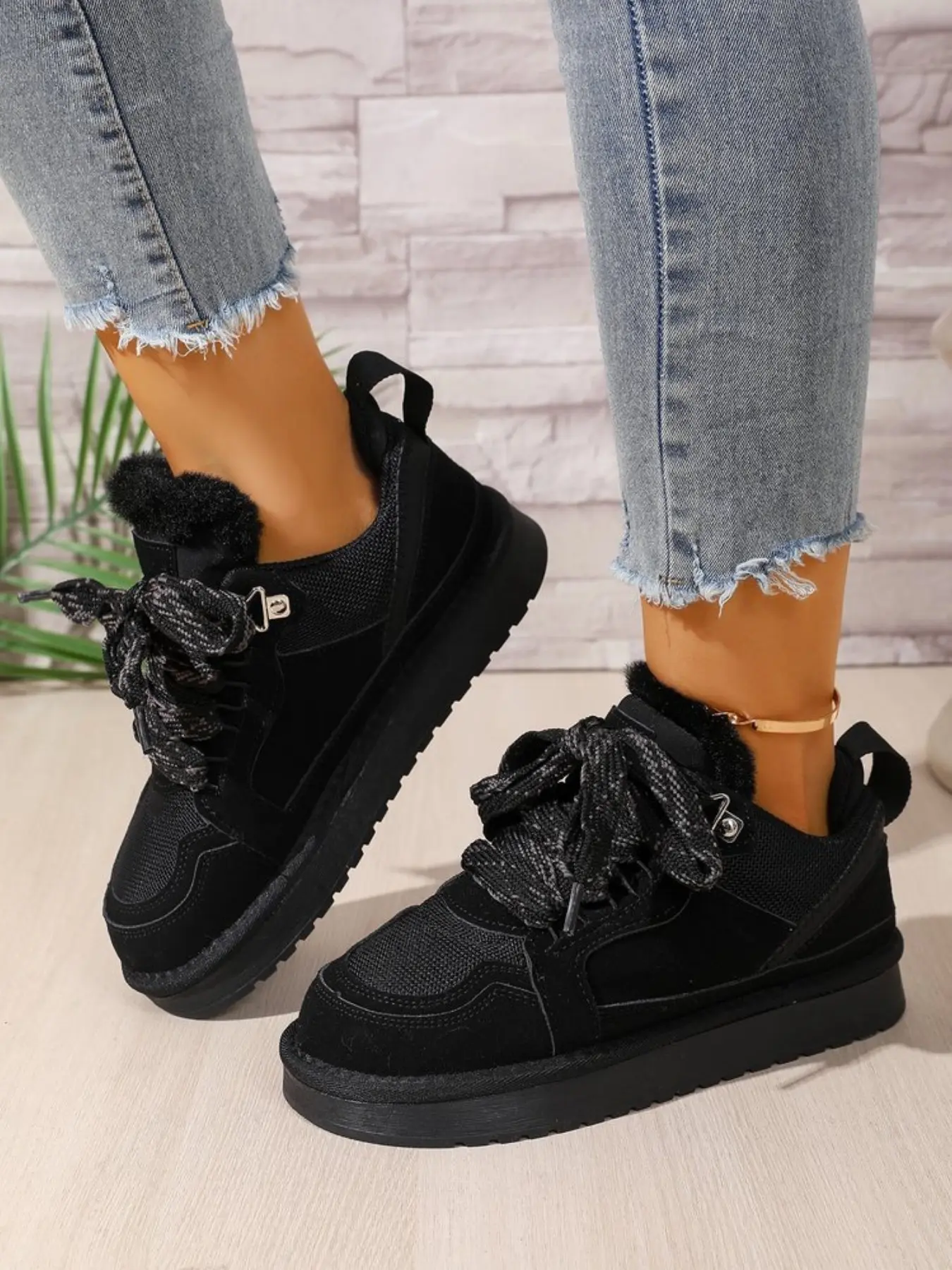 2026 Winter New Snow Boots, Design Sensible Laces, Anti-Slip Warm, Versatile Sports Casual Cotton Shoes, Slimming Snow Boots
