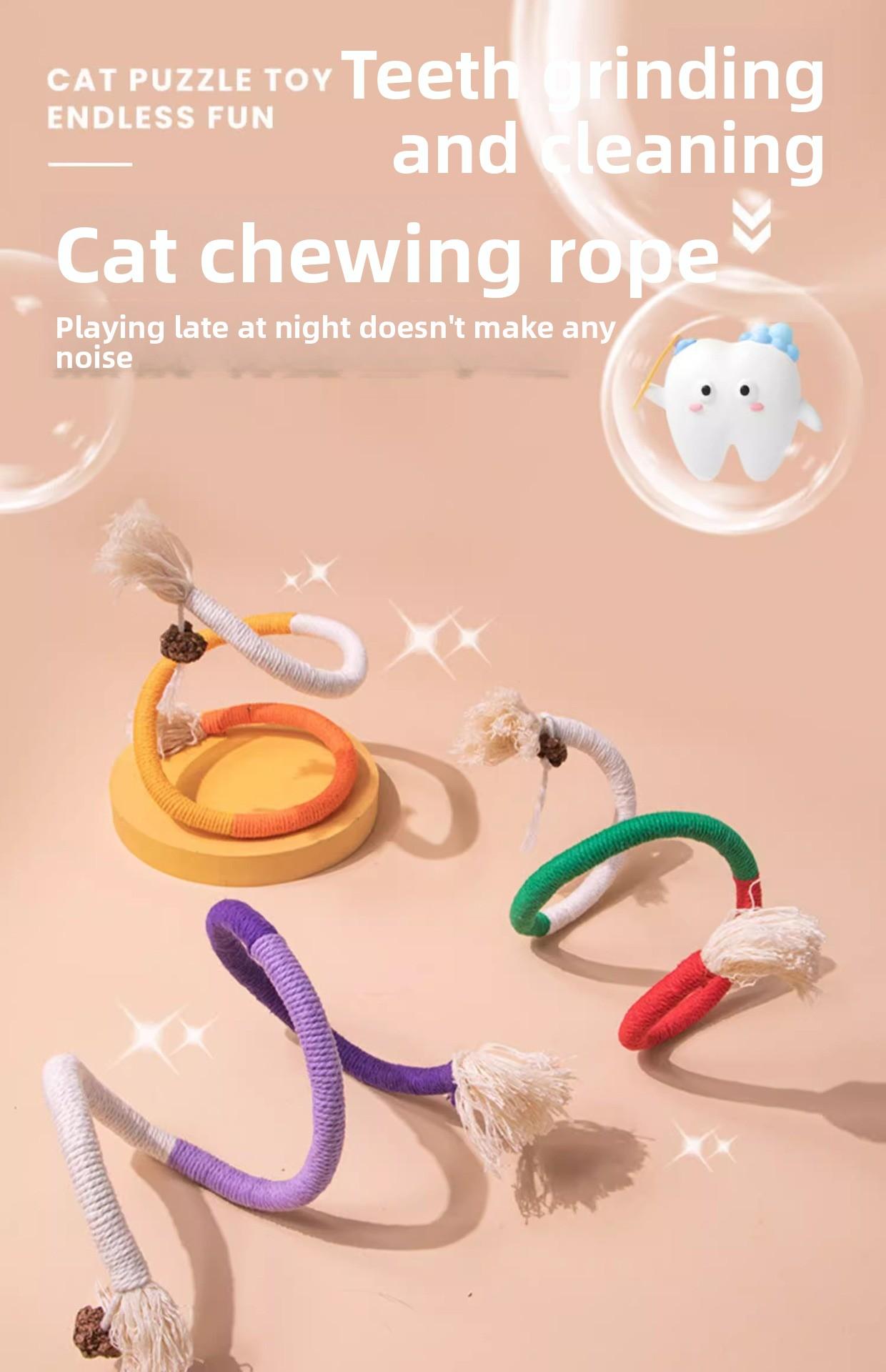 Cat Teeth Cleaning Chew Rope Toy, Durable Boredom Relief Interactive Cat Toy for Kitten