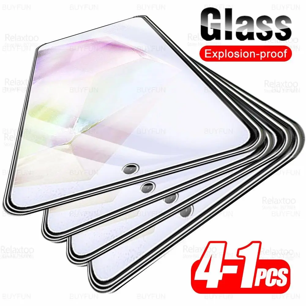 1-4Pcs Full Cover Tempered Glass & Silicone Screen Protectors for Samsung Galaxy Series (A35 5G, A55, A25, A15, A05s, A05 4G) - Waterproof, No Battery Needed Smartphone Accessories with Manufacturer Warranty