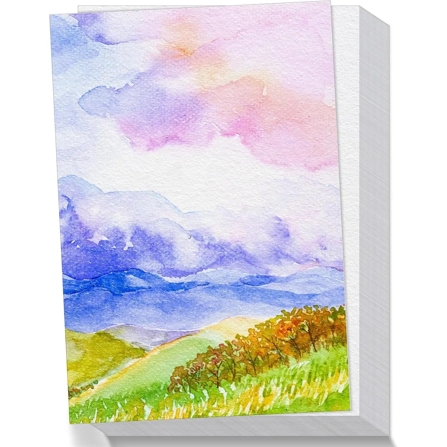 64 Sheets Watercolor Paper, 140lb/300GSM Cold Press Water Color Paper 5 x 7 Inch, Small Off-White Watercolor Drawing Paint Paper for Art Drawing Wedding Cards Supplies