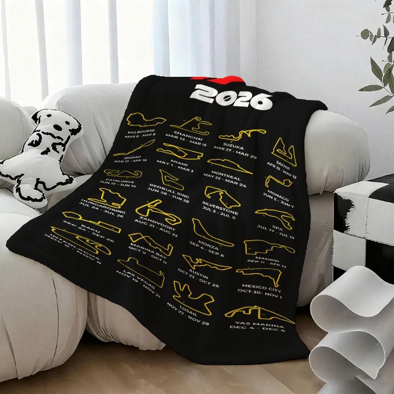 [tiktok Trend] Mark Every Lap of 2026 F1 Season, Sleek Blanket Featuring Iconic Circuits & Race Dates, Ideal for Motorsport Fans