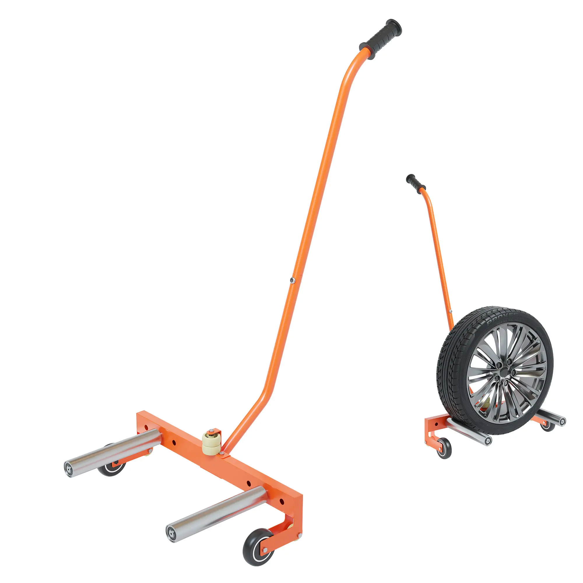 Steel Tire Wheel Dolly Adjustable Rolling Lifter Tool with 360 Casters for Garage Workshop 350Lbs Capacity Mover