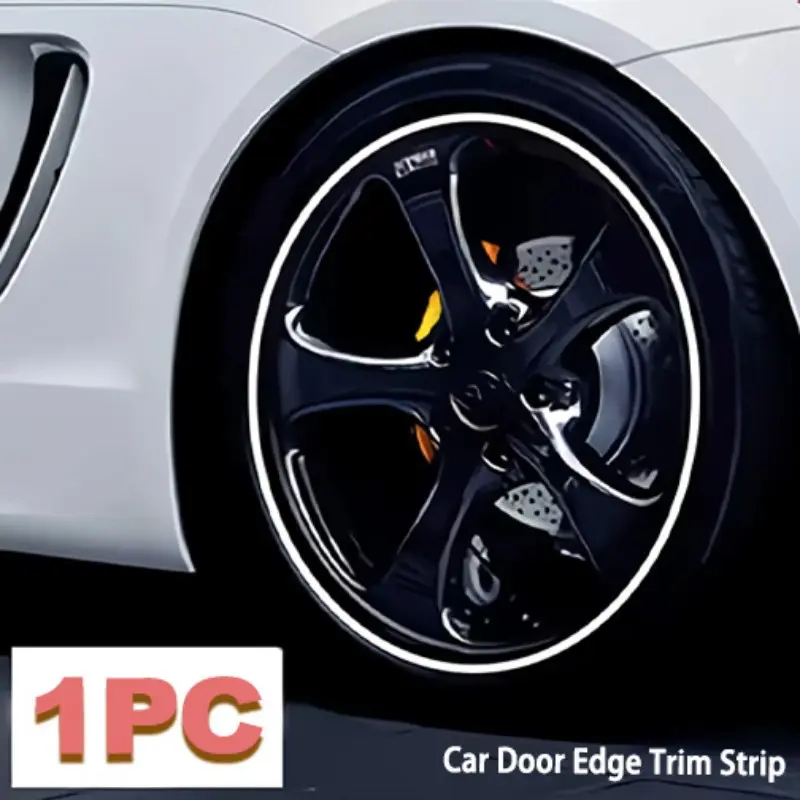 8 Meter Universal Car Wheel HUB Crash Protection Strip, Anti-Scratch Tire Rim Decal, Night Reflective Custom Outline Decorative Tape