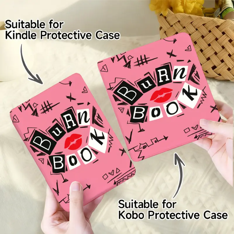 Protective Case Shell for Kindle/kobo/Tolino Burn Book Unique Print Design for New Kindle 11Th 2019, Kindle 11th Generation (2022/2024), 6-Inch, 7-Inch Kindle Paperwhite 12Th Generation 2024 Vision Color (2024)/Shine Color (2024)