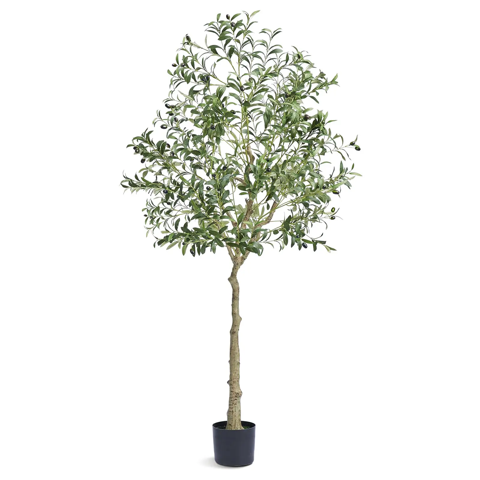 【DealsForYouDays】VEVOR Artificial Olive Tree, 6 FT Tall Faux Plant, Secure PE Material Anti-Tip Tilt Protection Low-Maintenance Plant, Lifelike Green Fake Potted Tree for Home Office Warehouse Decor Indoor Outdoor