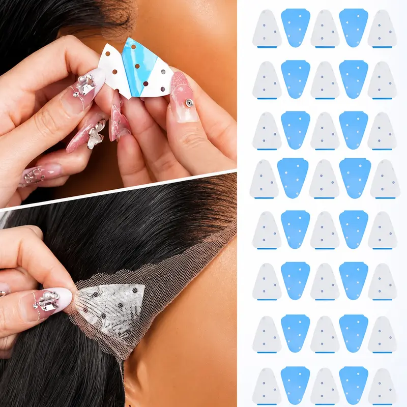 100PCS Sideburn Wig Tape, Double Sided, Strong Hold Adhesive for Lace Wigs, 30/50/100pcs Optional, Premium Wig Adhesive