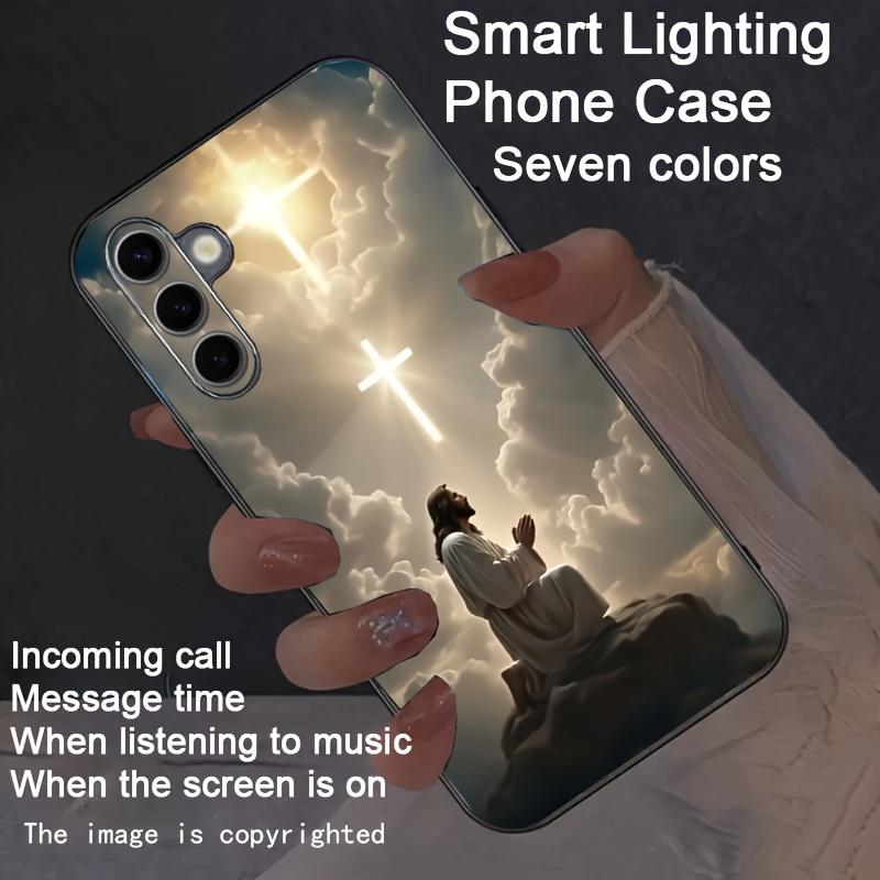 Cloud based Holy Elephant Colorful Intelligent Voice Controlled Luminous Phone Case Suitable for S25Ultra/S24Ultra/S22Ultra/S23Ultra/S21Ultra/S20Ultra/S10+/S10/S10 5G/Note20Ultra/Note10+/A55/A54/A53/A52/A35/A34/A32/A25/A73/A15/A56/A42/A14/A13 Fold 7/Fold6