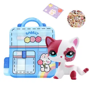Lps Shorthair Cat#2291 Statue, Blue Different Eyes, Mini Pet Shop Rare Collectible Figure, Birthday Christmas Halloween Gift