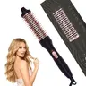 1 pc Professional 3-in-1 Ionic Hair Straightener and Curler, Multi Functional Styler, Anti-Scald Heat Brush 110-240V, US Plug, for Dry Hair, Multi-Functional Roller Brush for and Straightening Christmas Gift