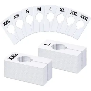 40 PCS Closet Dividers, Writable and Reusable Closet Rack Dividers Hangers, Preprinted in 8 Sizes XXS, XS, S, M, L, XL, XXL, XXXL (White)