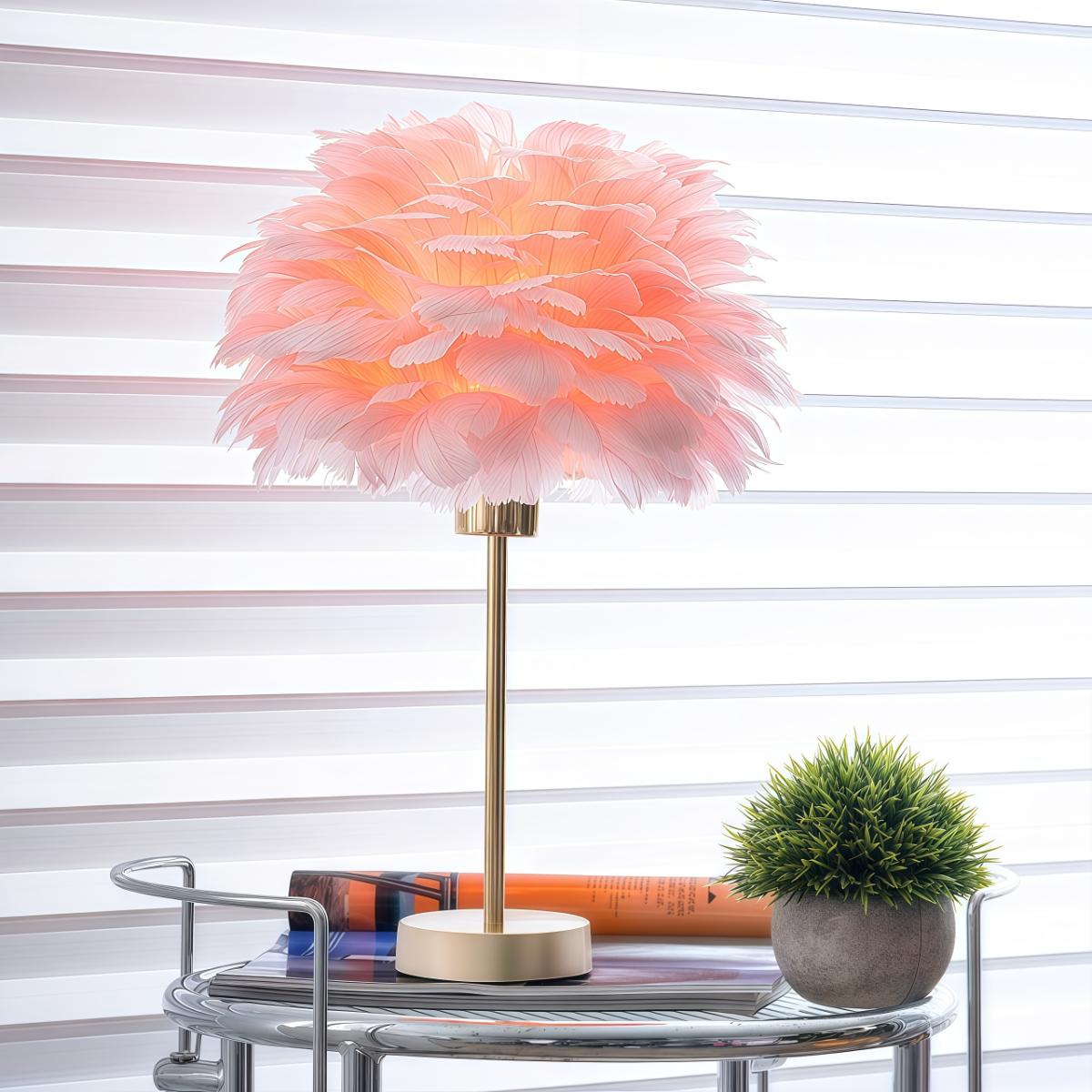 Dimmable Feather Table Lamp, Touch Control + Remote, USB Powered LED Night Light, Elegant Desk Decor for Bedroom/Living Room Dimmable Feather Table Lamp, Touch Control + Remote, USB Powered LED Night Light, Elegant Desk Decor for Bedroom/Living Room