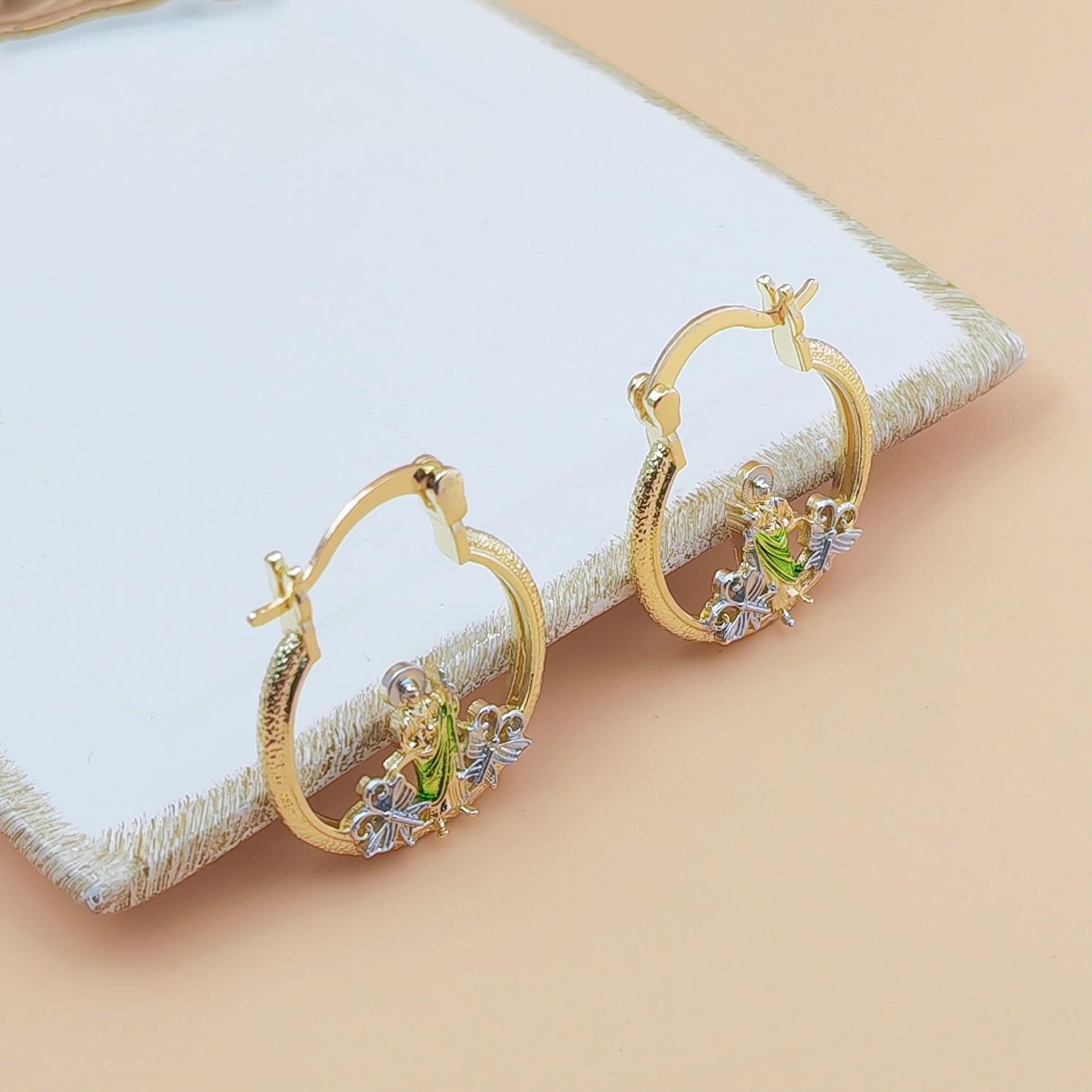 Vintage Saint Jude Portrait Drop Earrings for Women, European American Religious Inspired Design, Luxury Minimalist Style, Elegant & Chic Fashion Jewelry, Perfect for Daily Wear, Parties & Meaningful Gift Giving