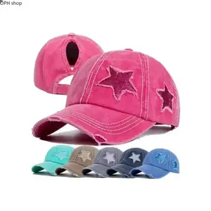 Unisex Star Embroidered Baseball Cap - Breathable, Lightweight, UV-Protective, Adjustable Streetwear Sun Hat for Daily Walking, Camping, Casual Fashion Accessory
