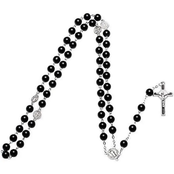 Glow in The Dark Rosary Luminous Necklace Glow in The Dark  Y Necklaces Catholic Round Beads Religious  Crucifix Rosary Chains for Women Men