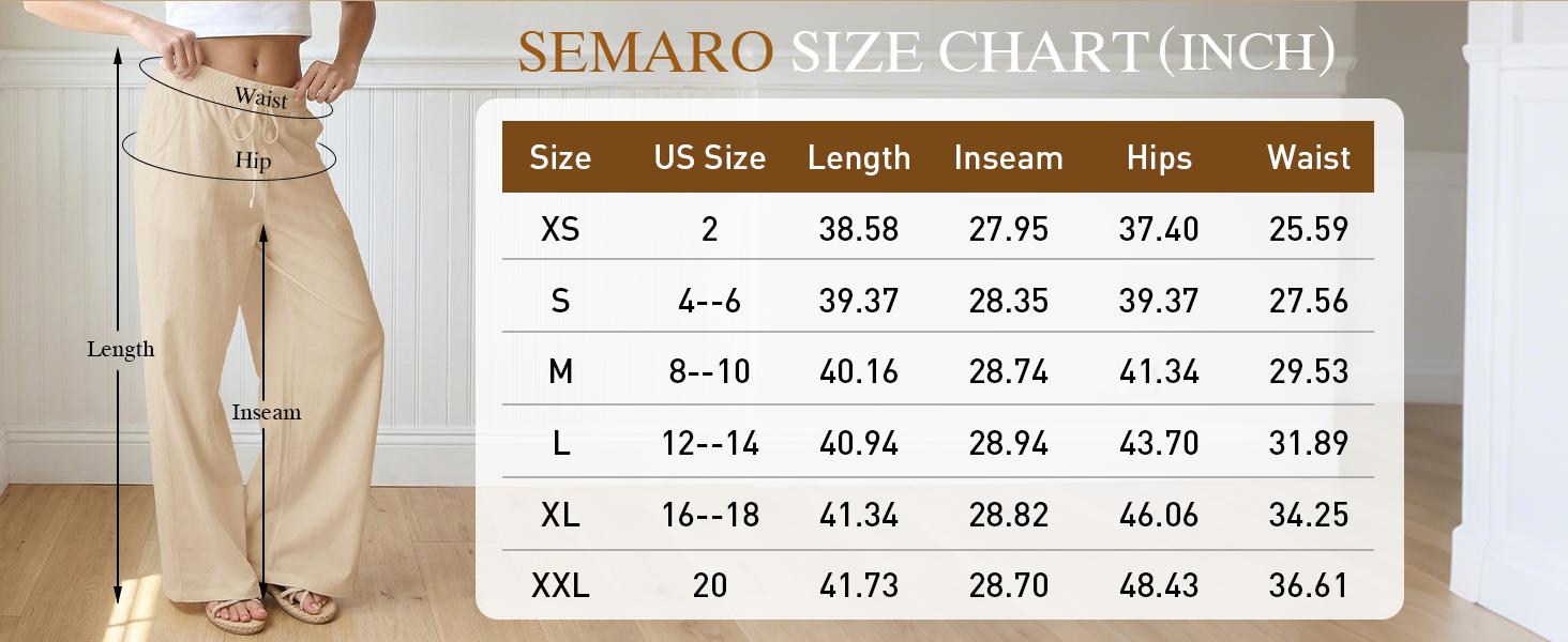 Womens Casual Linen Wide Leg Pants Flowy Drawstring High Waist Palazzo Beach Vacation Trousers