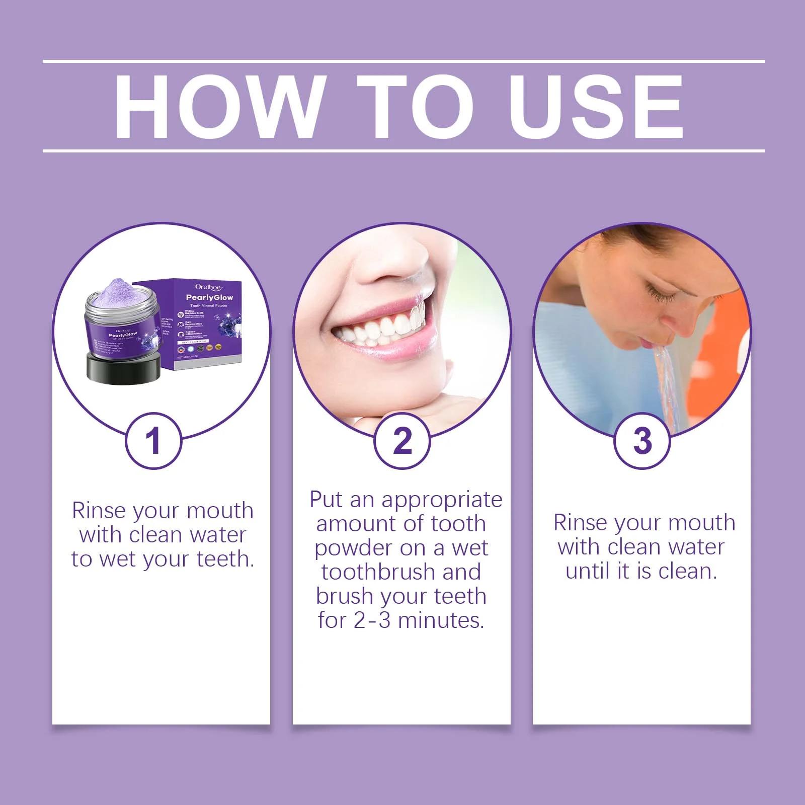 Gentle Purple Teeth Whitening Powder - Teeth Stain Cleaner for Sensitive Gums, Daily Oral Care, Brightening, Anti-Decay, Bad Breath Removal, Gum Strengthening, Non-Irritating Bleaching Alternative, Restore Radiant Dental Clean