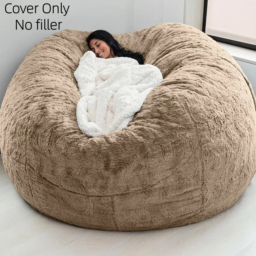 1 Piece Lazy Sofa Cover (without padding, only outter cover) Bedroom Balcony Single Leisure Chair Relax Home Living Room Bean Bag Sofa Cover Great Decor Soft Machine Wash