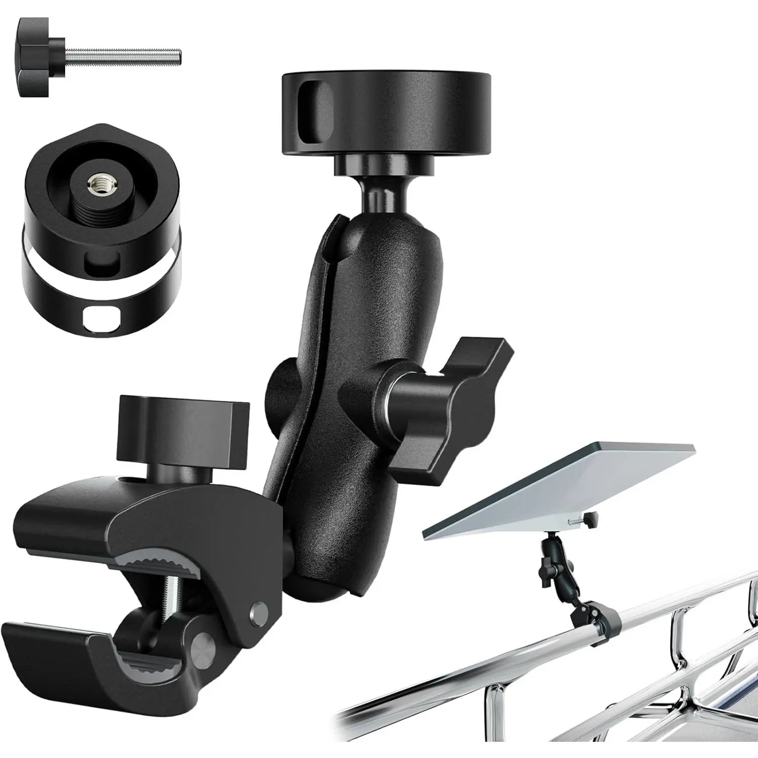 for 2026/2025 Starlink Mini Clamp Mount and 2024 Pipe Adapters, Born for Starlink Mini Pipe Adapter and Flat Mount for RV/Pole/Yacht/Camper/Guardrails, 2 in 1 Design