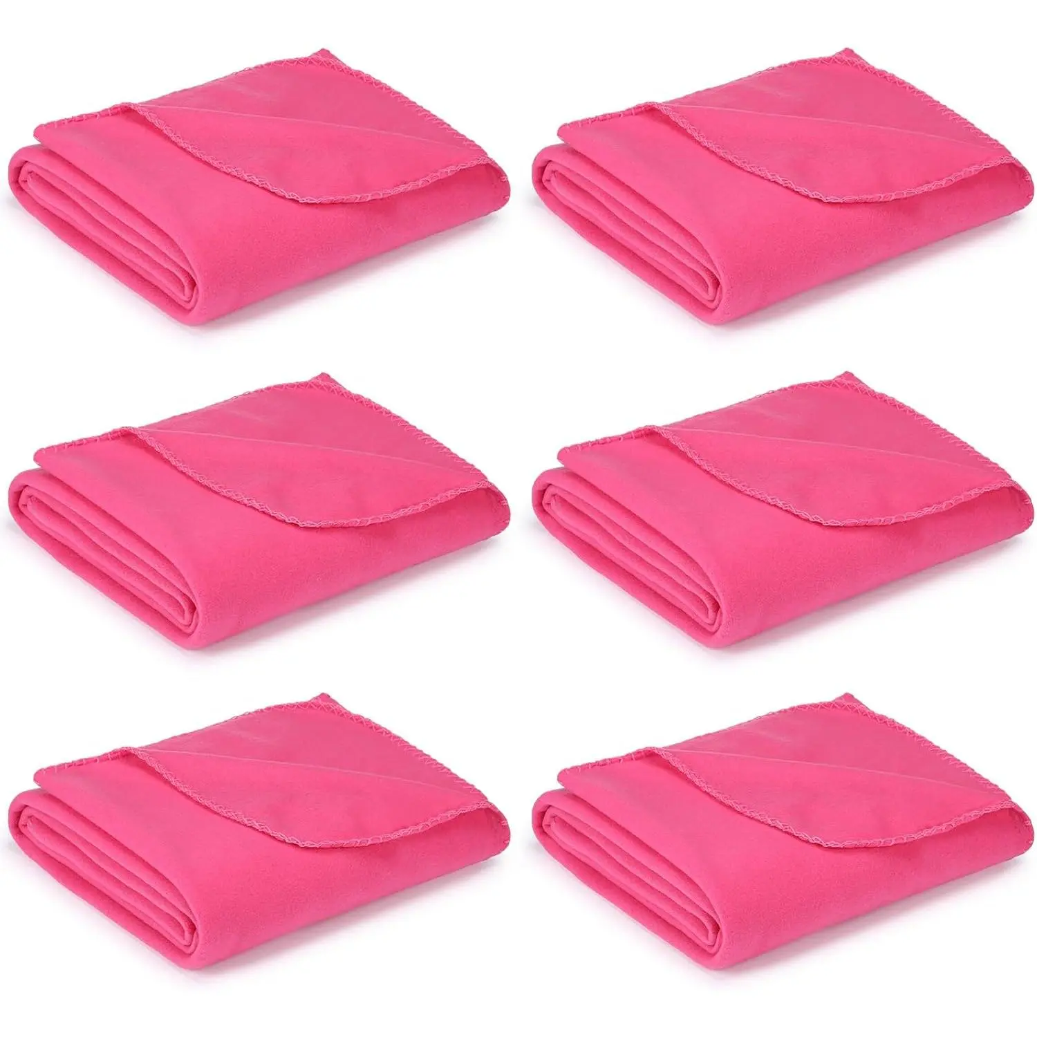 6 Pack Soft Touch Fleece Throw Blankets Bulk, 59x48" Modern Lightweight Casual Fun Blankets for Couch, Slumber Party, Indoor/Outdoor Use, Party Events
