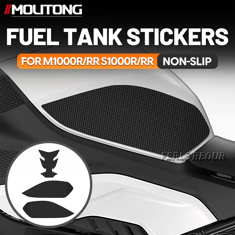 For BMW M1000R/RR S1000R/RR Liter Super Naked Bike 3-piece Fuel Tank Anti-slip Stickers Grid Rubber 3M Residue-free Adhesive Tank Grips Boost Thigh Grip & Protect Paint For Track & Daily Sport Bike Riders New Upgraded Mod Accessories