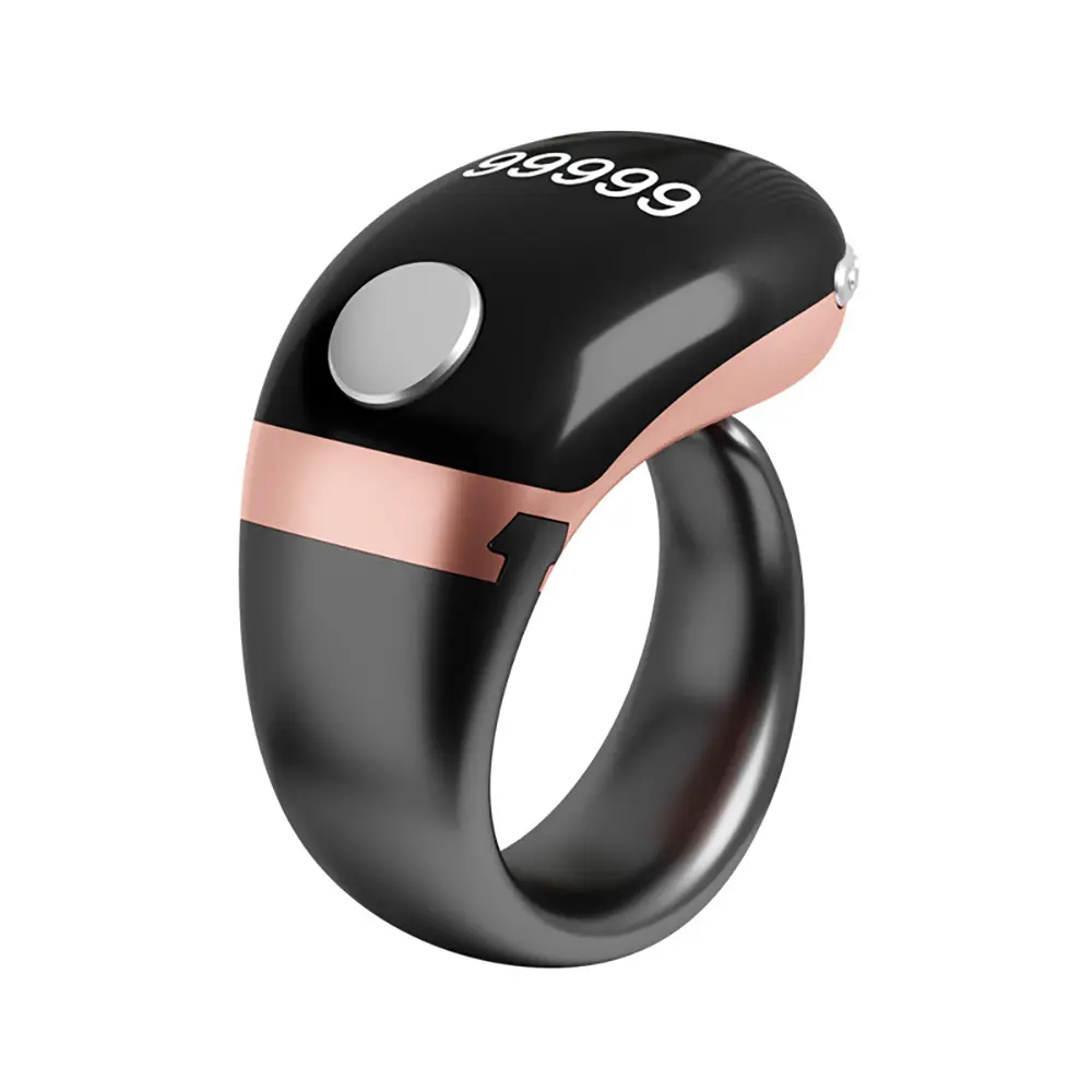Smart Praise Zikr Ring for Muslims Tasbih OLED Digital Counter Tasbeeh Prayer Time Vibration Reminder Waterproof Type C