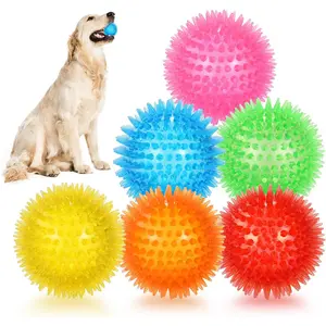 6 Pack 2.5" Squeaky Dog Toy Balls, Floating Dogs Pool Balls, Spiky Dog Balls, Durable Interactive Fetch Toys for Puppy, Dog Chew Toys for Teething (2.5", Small Dog)