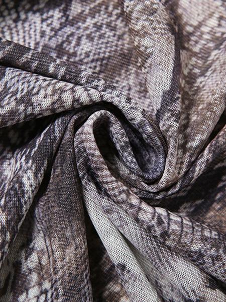 Women's Snake Print Halter Neck Dress, Sexy Backless Bodycon Midi Dress, Fall Fashion Sleeveless Party Dress, Casual Wear