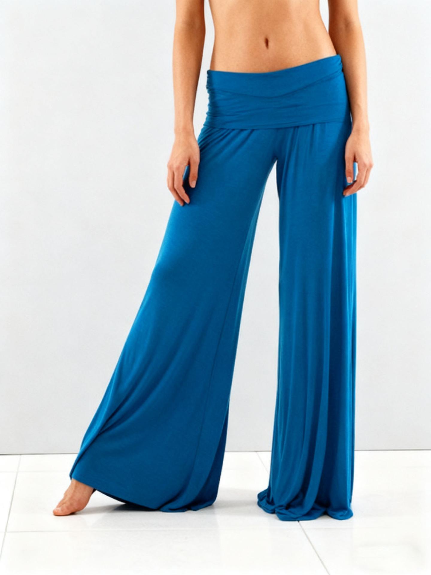 Women's Y2K Trendy Coral Pink Fold Over Wide Leg Pants, High Waist Ruched Flare Sweatpants, Loose Stretchy Streetwear Casual Daily Shopping Party Lounge Trousers 2026