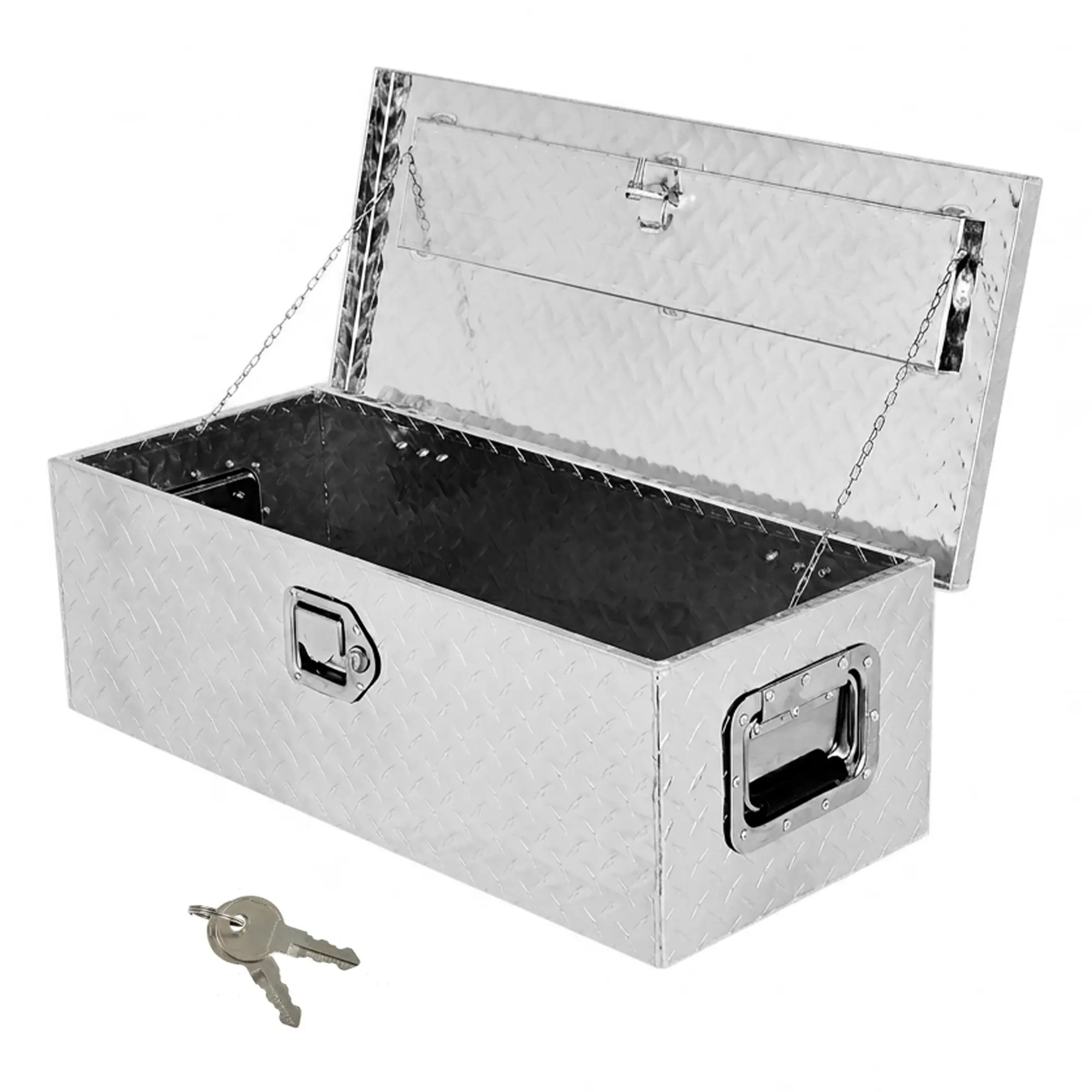 Heavy-Duty Weather-Resistant Aluminum Truck Bed Tool Box – Secure Storage for Pickup Cargo, Lockable Toolbox
