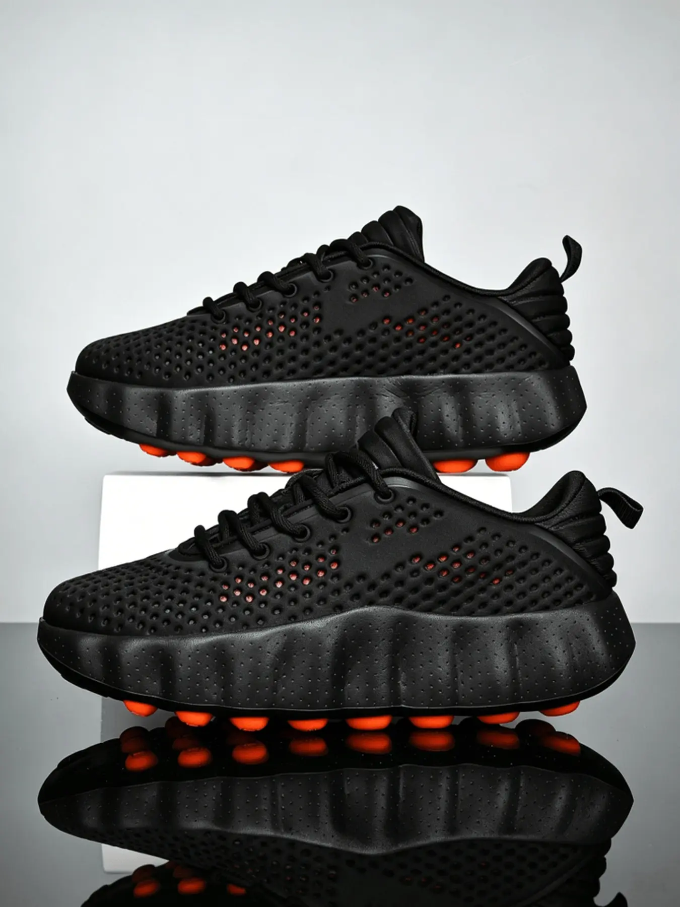 Versatile Neutral Sneakers Breathable Mesh With Foot Massage Columns for Walking Training and Daily Commute