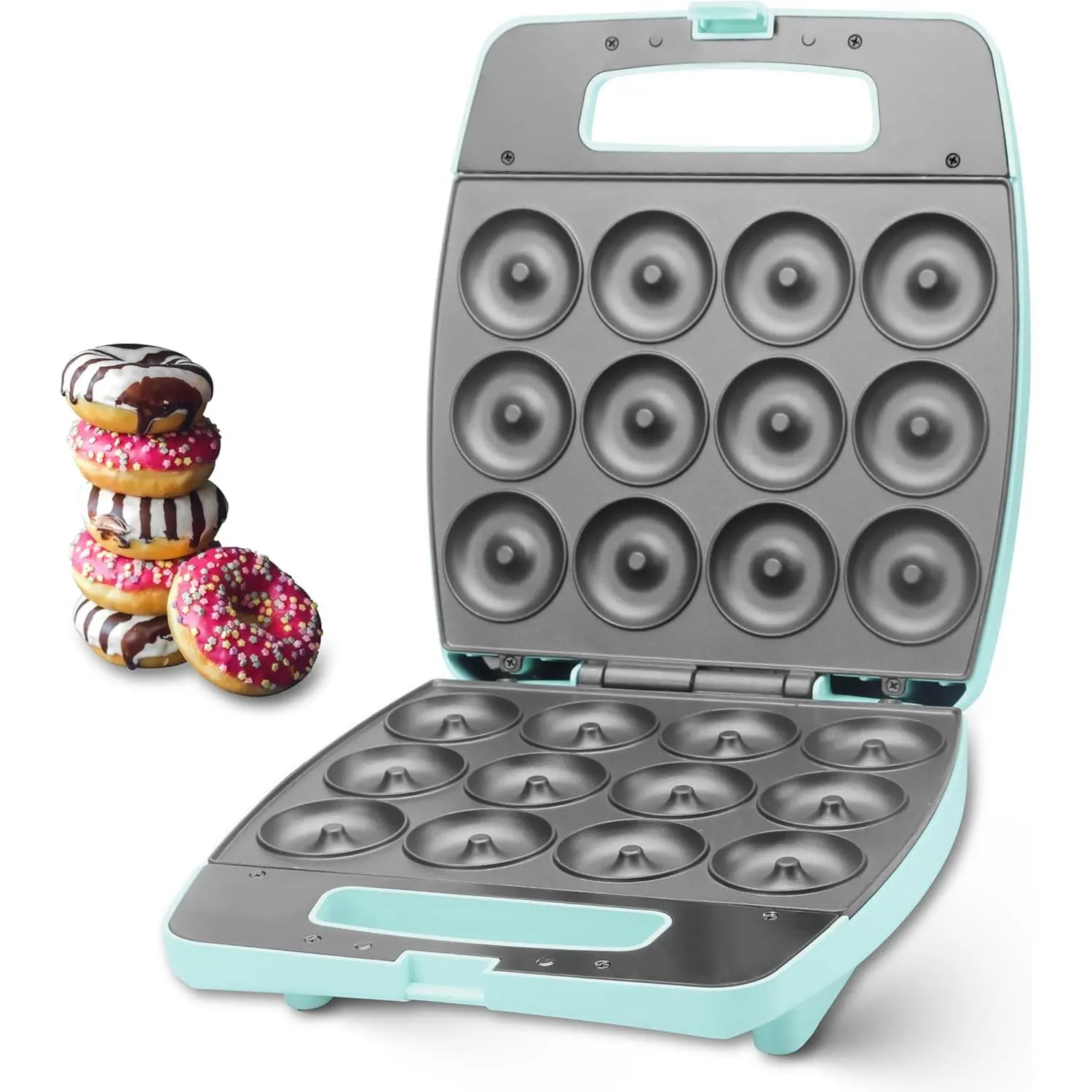 Mini Donut Maker Machine Bake 12 Mini Doughnuts Maquina Para Hacer Donas Perfect for Breakfast Snacks Desserts & More
