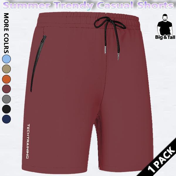 5-Pack Men's Quick Dry Tech Training Shorts | Big & Tall Summer Casual with Zipper Pockets