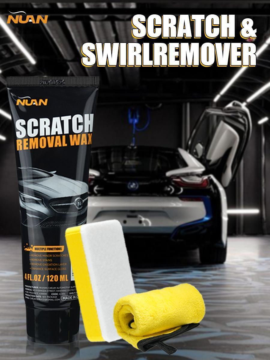 NUAN Car Scratch Repair Paste – Restores Paint From Scratches/Oxidation/Stains, Safe For All Finishes, White & Black Variants, Includes Sponge + Towel. Car Maintenance Essential.