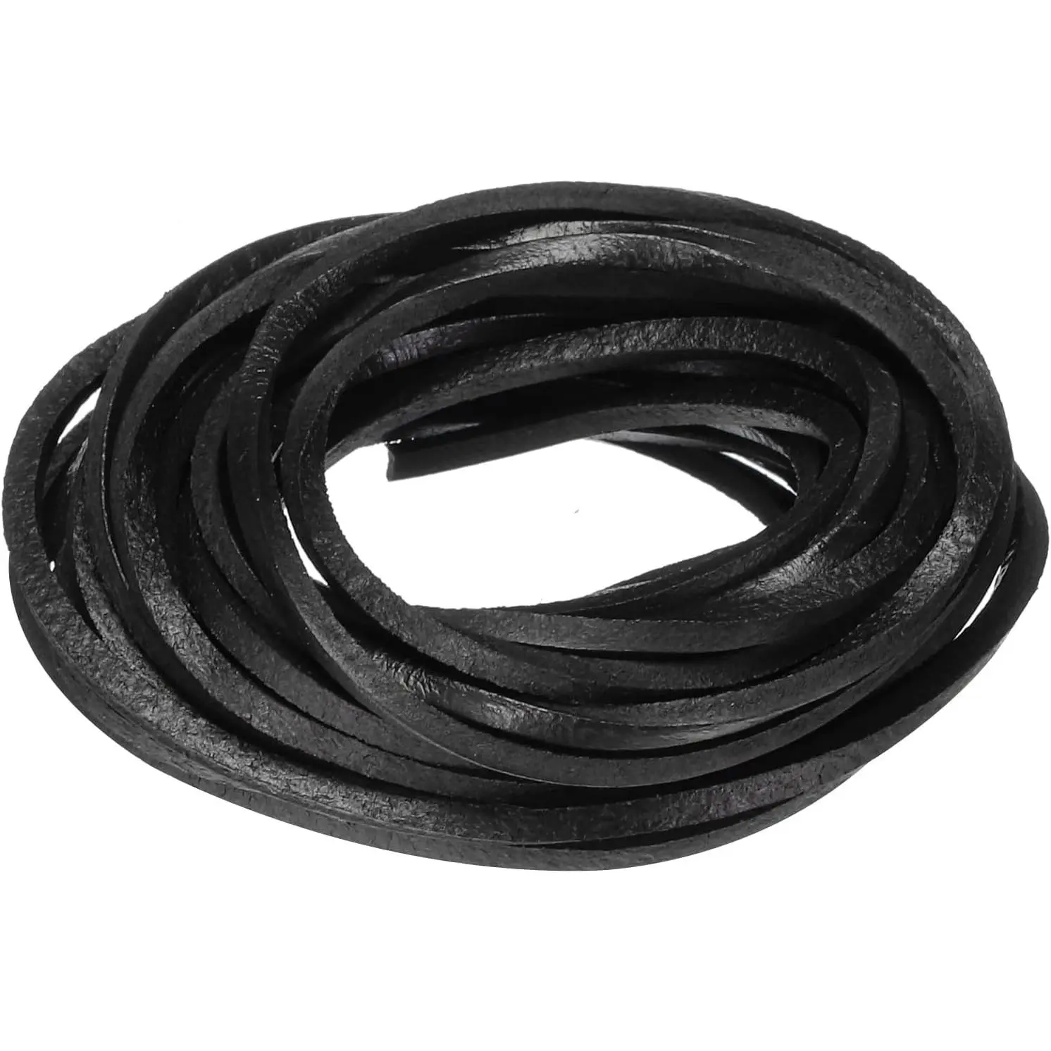 3.3 Yards 2mm Black Flat Leather Cord Lacing Strips for DIY Crafts