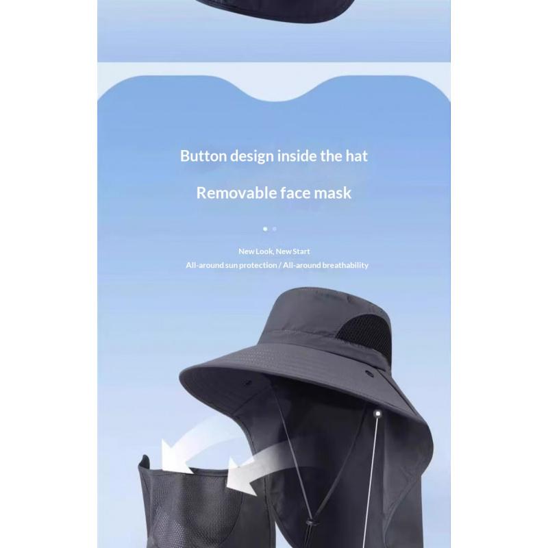 Unisex Outdoor Fisherman Hat for Summer, UV Protection Sun Hat with Wide Brim for Hiking and Fishing