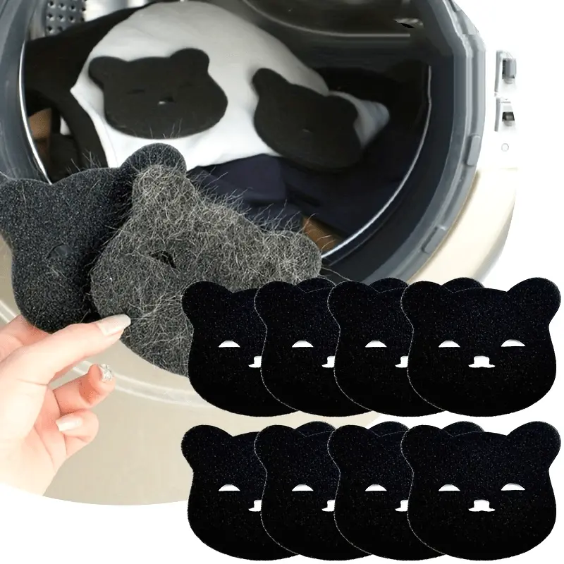 Reusable Soft Sponge Pet Hair Laundry Tools (4/8/16pcs Packs) - Home Supplies Laundry Room Essential, Hair Capture for Lint/Debris, Prevents Washing Machine Tangles, Easy to Clean, Durable, Playful Design for Pet Owners