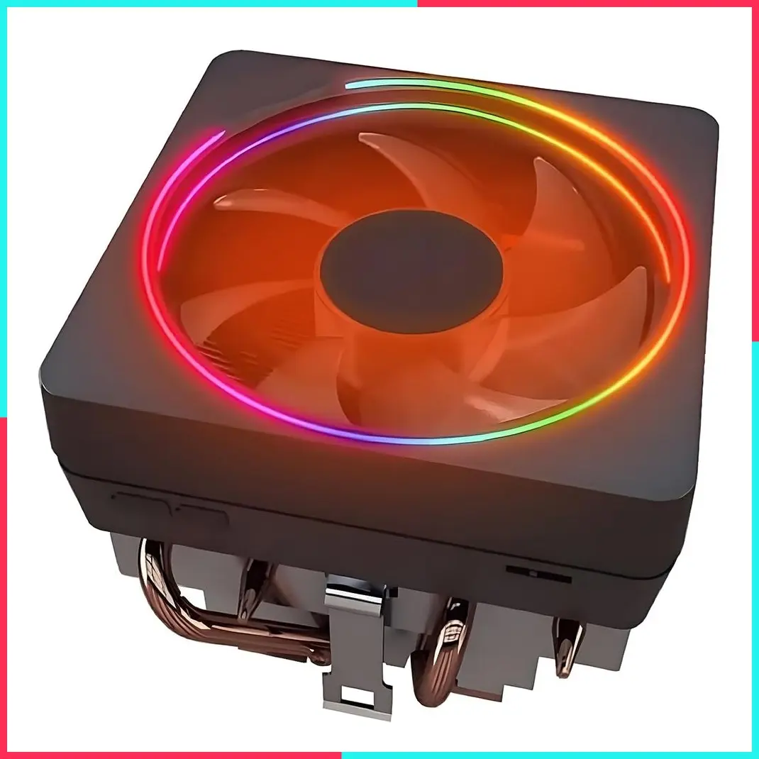CPU Cooler Prism Aluminum Heat Sink Copper Core Base 4-Pin PWM 95mm Fan Pre-Applied Thermal Paste Compatible with AMD Socket AM5 AM4 AM3 AM2 Ryzen 7 1700X 1800X 2700X 3700X 4700X 5700X