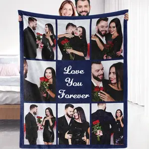 Personalized Gifts for Boyfriend Girlfriend, Custom Blanket with Picture, Customized Photo Blanket for Husband Wife, Men Women Gifts for Christmas Valentines Day Wedding Birthday